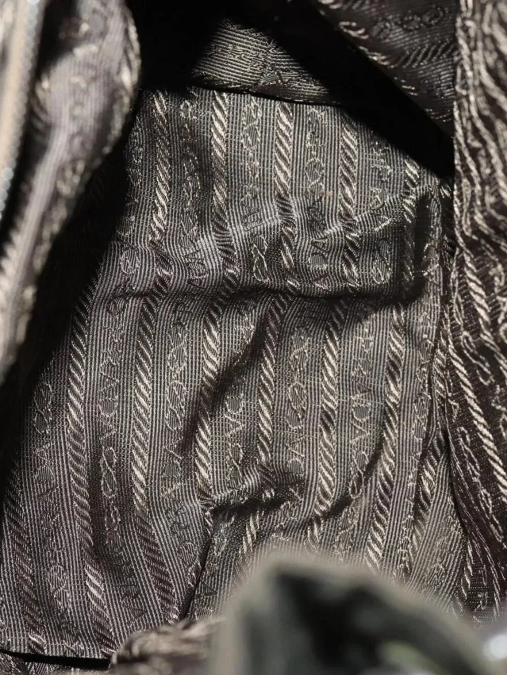 PRADA Backpack Nylon Brown Silver Auth 151544